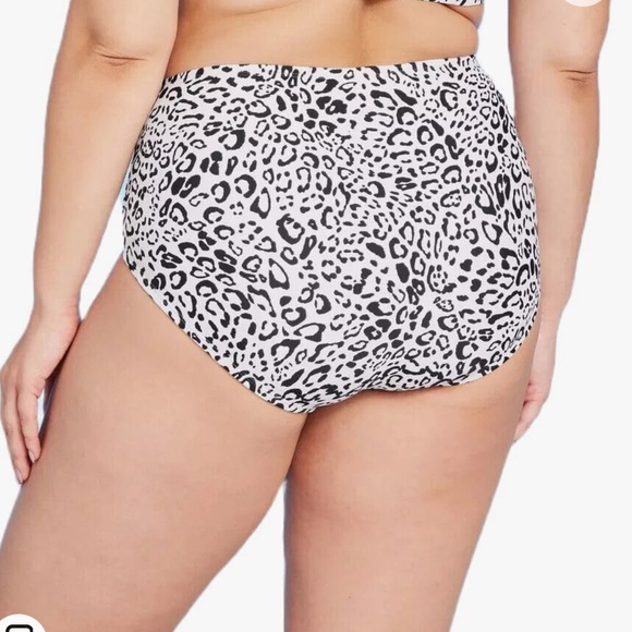 Kona Sol NWT High Waist Full Coverage Bikini Bottom Animal print size 14 16 - Picture 2 of 11